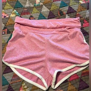 SHEIN Soft Pink Athletic Shorts with White Edging